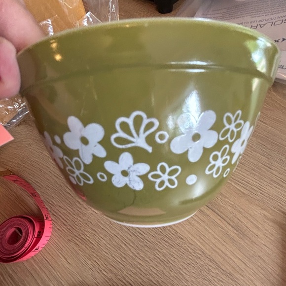 PYREX 401 (1.5 pint) green white Spring Blossom Crazy Daisy - Picture 13 of 15